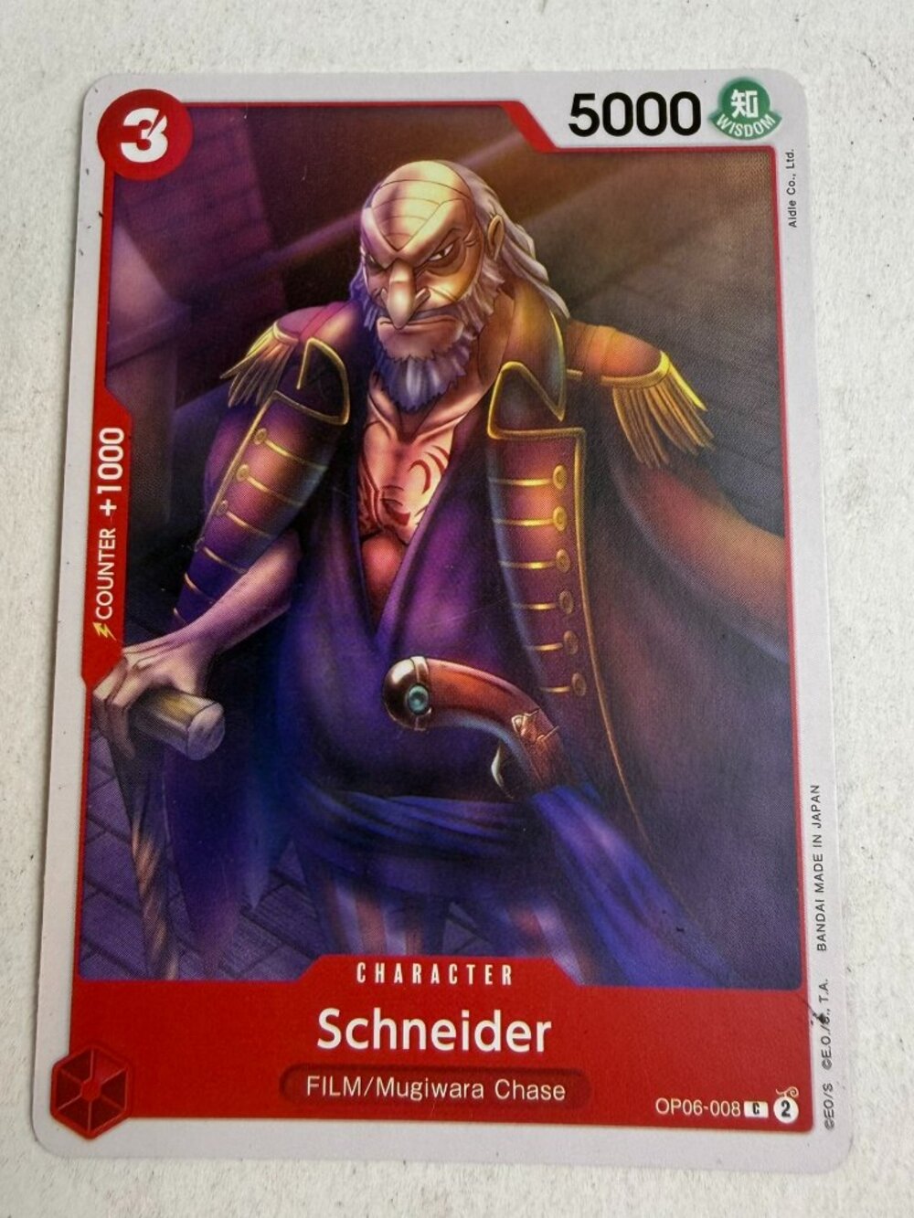 X 1 OP06-008 Schneider ONE PIECE Card Game NM-M